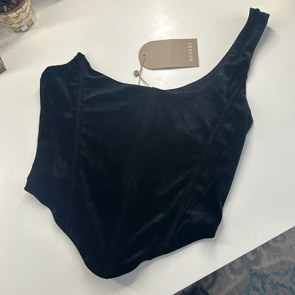 NWT Meshki Velvet Corset Top Size M